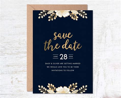 These templates can also be edited according to persona choice. Gold Save the Date, Save the Date Template, Wedding ...
