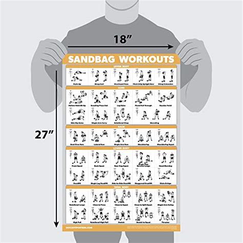 Quickfit Battle Rope Workout Poster Laminated Illustrated Exercise