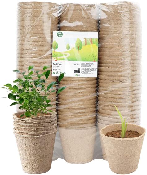 Biodegradable Peat Pots For Seedlings 100 Pack Plant Seed Starter Pots