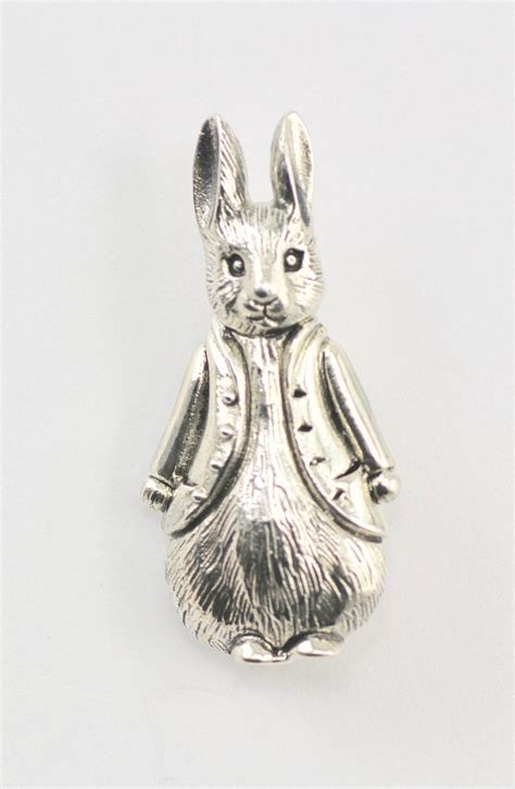 Victorian Style Rabbit Brooch In 925 Sterling Silver Etsy