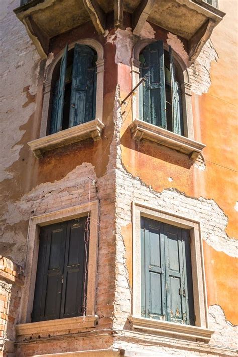 Traditional Venetian Window With Shutters Venice Italy Stock Photo