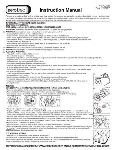 Aerobed Kids Bed User Manual 2 Pages
