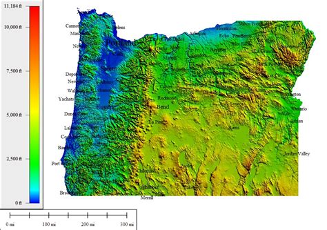 High Resolution Oregon Topographic Map