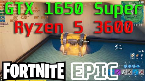 Gtx 1650 Super Fortnite Epic Settings Gameplay Fps Test With Ryzen