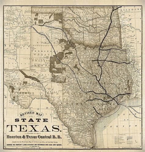 1876 Old Texas Map Vintage Historical Wall Map Antique Etsy Texas
