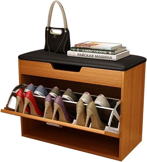 Xjyz Shoes Cabinet 2 Tier Storage Bench Multi Functional