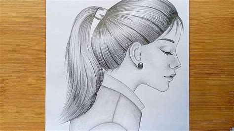 Easy Pencil Sketch Drawing For Beginners Girl Pencil Sketch Step By