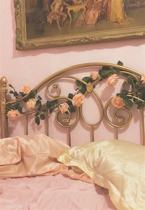 Pink Rose Bed Rose Gold Aesthetic Core Aesthetic Aesthetic Room Decor Ethereal Aesthetic