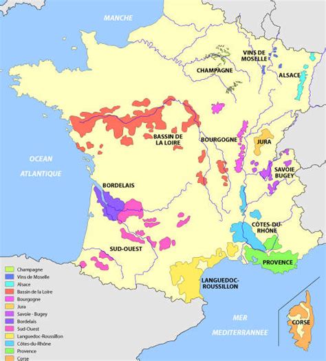 Carte Des Vins De France Carte Région Viticole Vin Oenologie