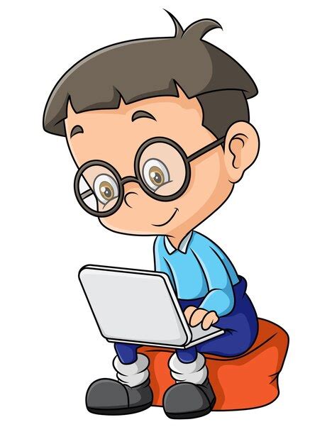 Premium Vector The Little Boy Is Studying And Learning With The