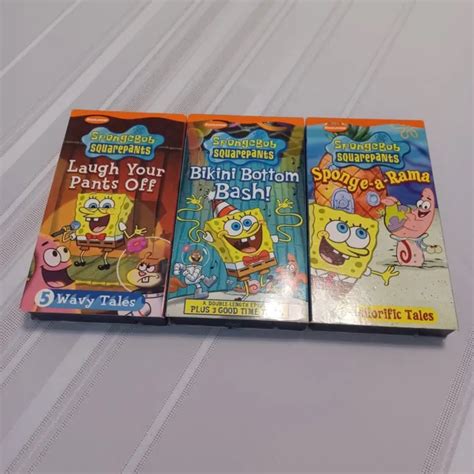 Lot Of Spongebob Squarepants Vhs Tapes Bikini Bottom Bash Sponge A