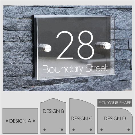 Personalized Modern House Number Door Sign Plaque Street Acrylic