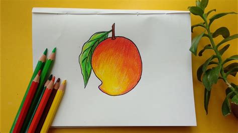 How To Draw Mango Easy Mango Drawing Pencil Drawing Youtube