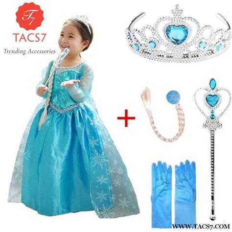 Costume Snow Queen Cosplay Princess Anna Party Dresses For Girls Chil Trending Accessories
