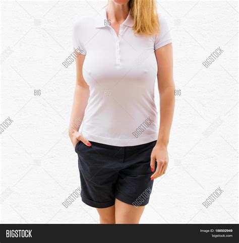 Woman S White Polo Image And Photo Free Trial Bigstock