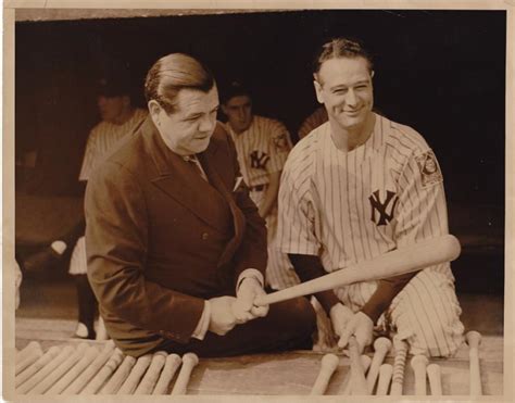 babe ruth lou gehrig photo sold