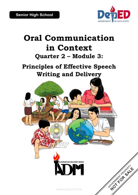 Oral Communication In Context Quarter 2 Module 3 Principles Of Effective Speech Writing And