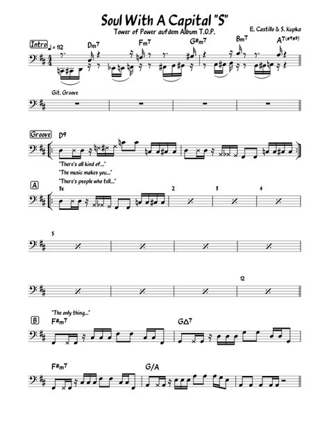 Soul With A Capital S Top Bassline Sheet Music For Piano Jazz
