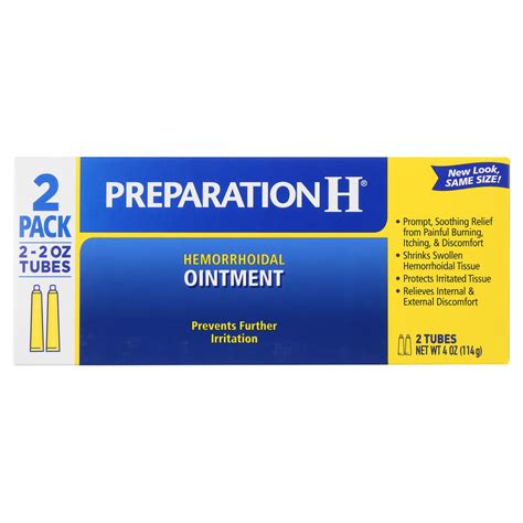 Preparation H Hemorrhoidal Ointment 2 Oz Tubes 2 Ct 1 Pack