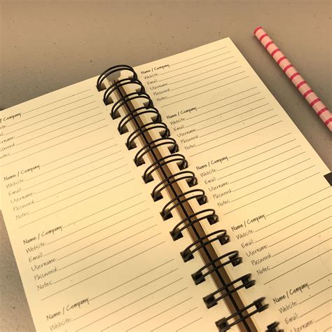 Password Diary Filofax Planners Refillable Planner Franklin Planner
