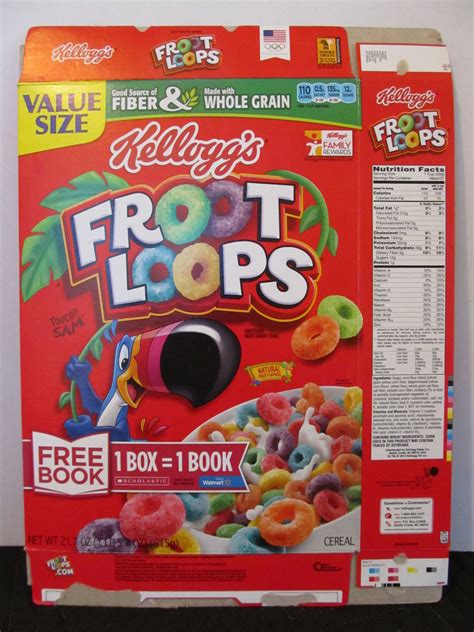 Froot Loops Yummy Food Dessert Froot Loops Frosted Flakes Cereal Box