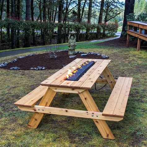 Fire Pit Picnic Table Cedar Backyard Fire Fire Pit Backyard