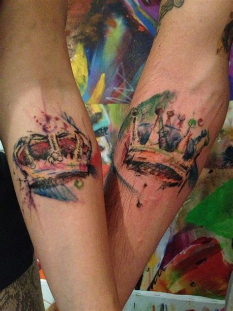The most popular version of matching tattoos is two standalone images that have added meaning and. 30 Couple Crown Tattoos | Amazing Tattoo Ideas