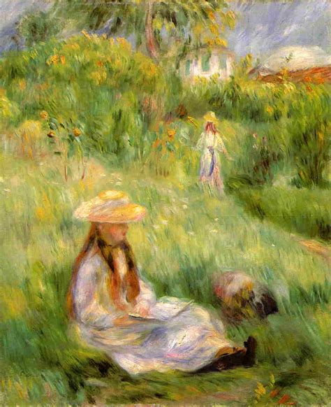 Young Girl In The Garden At Mezy Pierre Auguste Renoir
