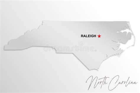 North Carolina Map Isolated On White Background Stock Illustration