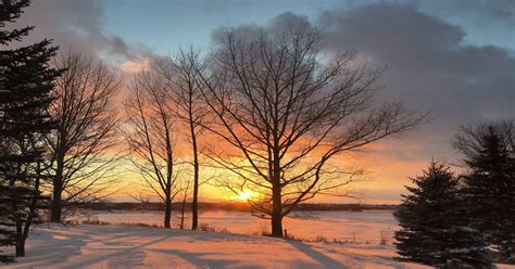 Winter Sunset In Rural Ontario Canada Pics