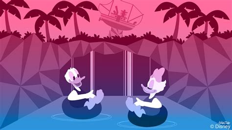 Disney Doodle Donald And Daisy Enjoy Castaway Creek At Disneys Typhoon