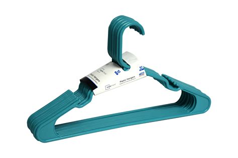 Mainstays Plastic Notched Clothing Hangers 10 Pack Teal