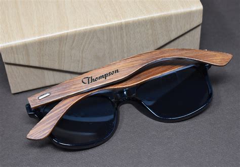 Personalized Wood Sunglasses Engraved Custom Wooden Etsy