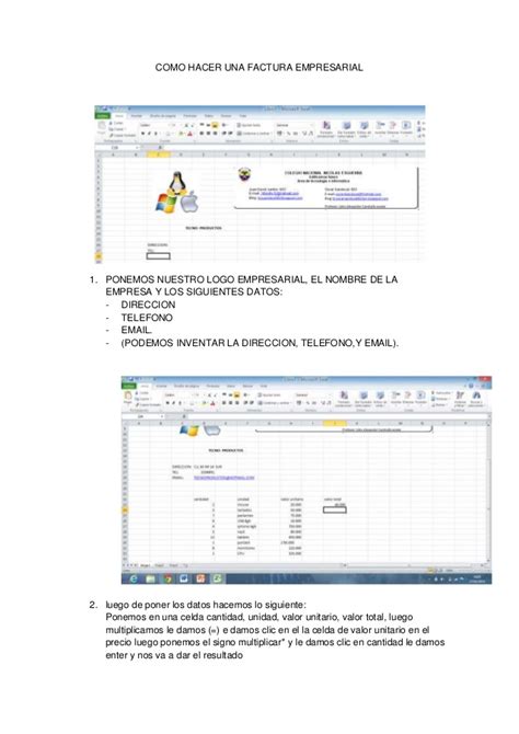 Como Hacer Una Factura Empresarial