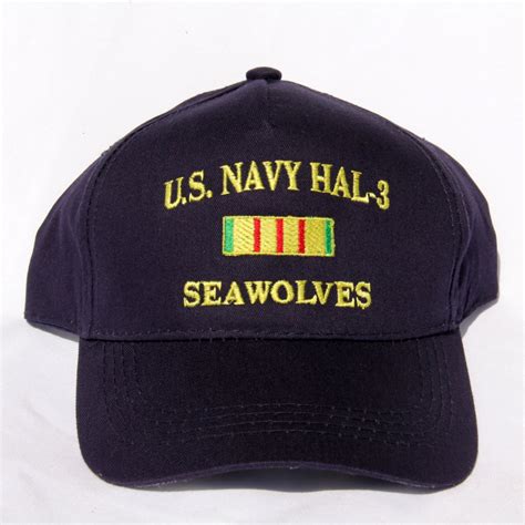 Ball Cap Blue Embroidered Us Navy Hal 3 Ribbon Seawolves Hal 3