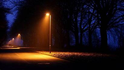 Night Lamp Street Lights Road Nature Landscape