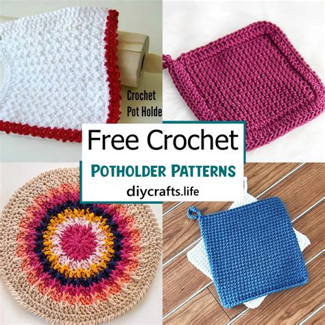 Free Crochet Potholder Patterns For Kitchen Diy Crafts