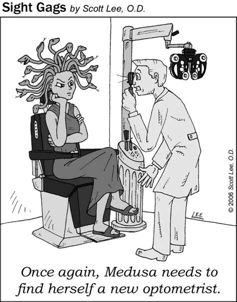 Medusa Gets An Eye Exam Eye Jokes Mom Humor Friday Humor