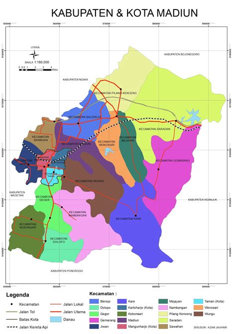 Peta Kabupaten Madiun Kota Madiun