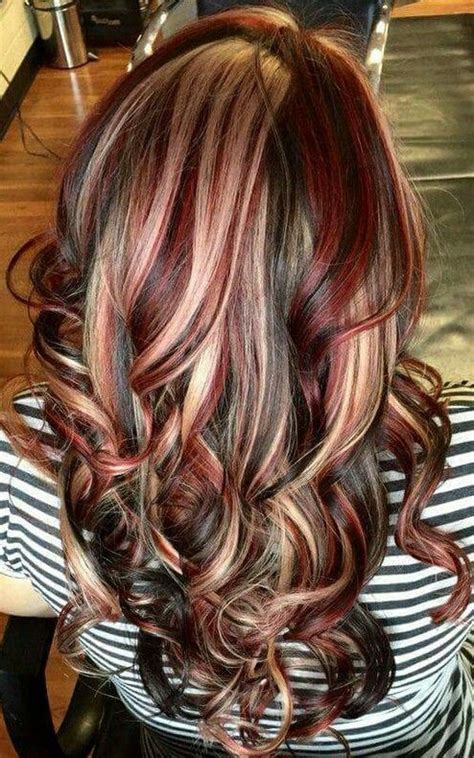 Slices Of Blonde Red And Brown In Hair Color Unique Latest