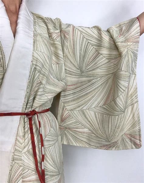 Japanese Vintage Kimono Robe Silk With Free Obijime Belt Silk Gown Silk Robe Boho Style