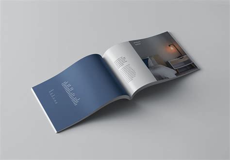 landscape perfect binding brochure mockup  behance