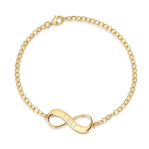 Infinity Gold Personalised Bracelet For Her Engravers Guild
