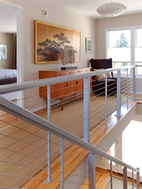 Photo Of Aluminum Railings With Horizontal Cable Infill In Residential