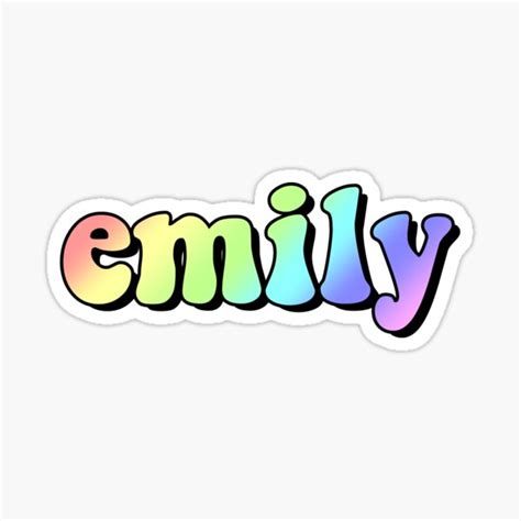 Aesthetic Rainbow Emily Name Sticker For Sale By Star10008 Redbubble
