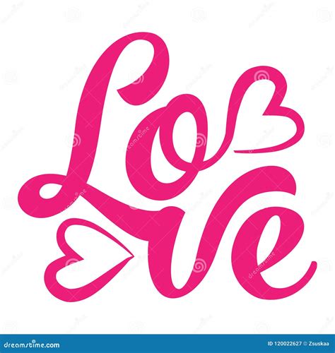 Love Hand Lettering Typography Text Stock Vector Illustration Of