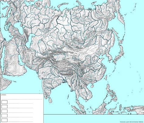 Mapa Mudo Fisico De Asia Para Imprimir Geog Historia Mapas Mudos