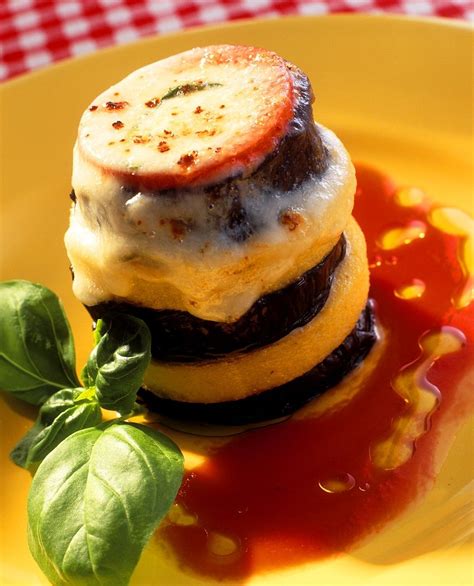 Eggplant Polenta Towers With Tomato Sauce Recipe Eat Smarter Usa