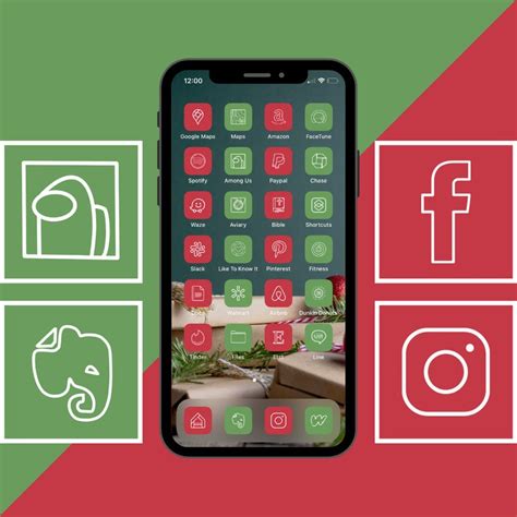 100 Red And Green App Icon Pack For Ios 14 App Icons Cove Etsy Canada
