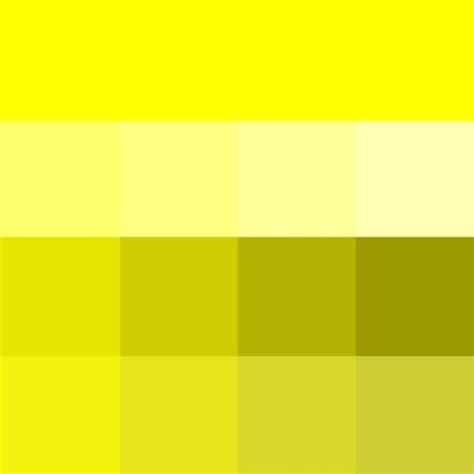 Yellow Yellow Hue Tints Shades And Tones Hue Pure Color With